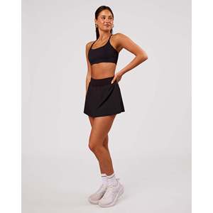 Pacer <b>Women's</b> <b>Black</b> Corduroy Cargo <b>Skirt</b> with Animal Print Empire Waist Formal Work Style - Product Image 3
