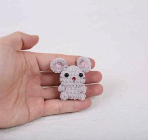 Wholesale Simple Woven Cartoon <b>Plush</b> Zinc Alloy Animal Yarn Crochet Rabbit <b>Cat</b> Pig Chinese Zodiac Sign Letterpress Printed - Product Image 5