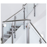 WANJIA Garde-corps en verre pour escalier, design moderne, acier inoxydable, double vitrage, intérieur, droit, balustrades, main courantes
