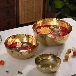 Tazón Redondo de Latón Puro Indio para Servir Frutas y Ensaladas, Utensilios de Cocina Ecológicos con Acabado Pulido para Exhibir Frutas en la Mesa - Product Image 4