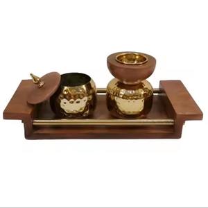 Quemador de Incienso de Madera de Sándalo Indio Ecológico de Estilo Moderno, Aroma a Cilantro, Fragancia de Jengibre, Mango de Metal - Product Image 1