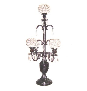 Nickel Plated Polished Aluminum Casting Silver <b>Candelabra</b> With Crystal Votives Handmade Candle Light Decoration in Christmas - Product Image 5