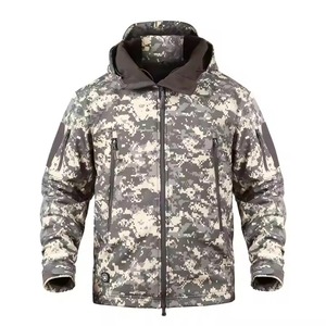 Vestes d'extérieur à capuche zippées en polaire imperméable Plus avec logo personnalisé pour l'hiver Vêtements de travail Veste coupe-vent pour femmes et hommes - Product Image 1
