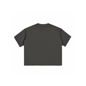 เสื้อยืดทรงบ็อกซี่แขนสั้นขอบดิบ น้ำหนักเบา ระบายอากาศได้ดี ป้องกันรอยยับ สไตล์สตรีทแวร์ - Product Image 2