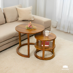 Mesa de centro anidada de madera de teca multifuncional, estilo abrazador de gran tamaño para muebles de sala de estar modernos de Indonesia - Product Image 2