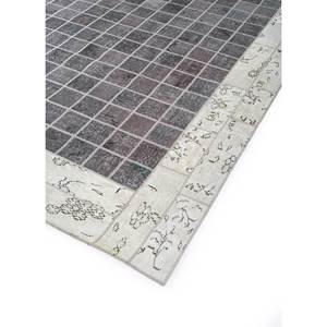 Tapis en laine noué à la main Provenance Pae-3386, motif patchwork gris et noir, pour entrée, chambre, couloir, rectangulaire, taille 9x12 pouces - Product Image 2