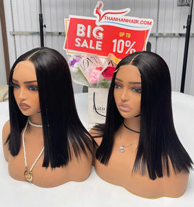 Wholesale HD <b>Lace</b> <b>Closure</b> Front Bob Wig Hair Extensions Glueless Pre-Plucked Natural Hairline Vietnamese Remy Human Hair - Product Image 4