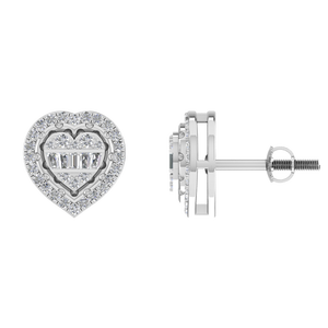 Pendientes personalizables de oro auténtico de 18 quilates con forma de corazón y diamantes naturales para mujeres OEM ODM MOQ bajo del fabricante de la India - Product Image 1