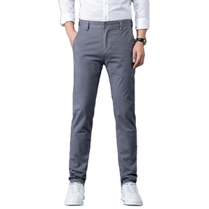Pantalones de color sólido para hombre Pantalones chinos elásticos cómodos lavados de Ajuste Recto para hombre Pantalones y pantalones para hombre - Product Image 6