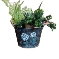 Christmas Garden Decorative Galvanized Metal iron bucket flower planters <b>pots</b> With Antique Finished at bulk wholesalers Price - Product Image 3