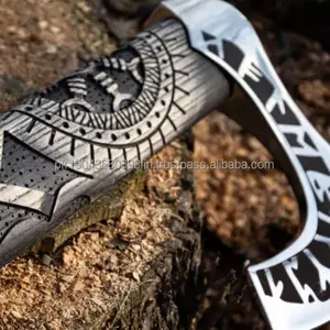 Machado viking de aço carbono para uso ao ar livre, novo design de alta qualidade, personalizado, machado viking para uso ao ar livre