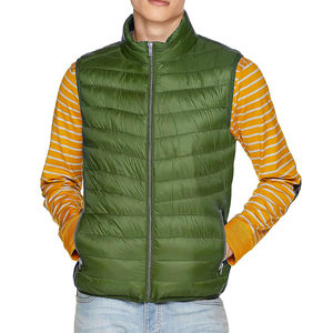 Chalecos acolchados de color sólido para hombre al por mayor bolsillos transpirables con cremallera diseño personalizado de invierno marca OEM servicio hecho Pakistán - Product Image 1