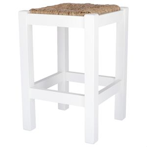 WELL HOME Panca in Legno Rustico Finitura Bianca 32.5x32.5x48.5 cm Sgabello Basso o Pouf - Product Image 6