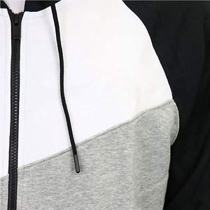 Sudaderas con cremallera para hombre de talla grande Patrón sólido de algodón 100% de moda y elegante para el invierno - Product Image 3