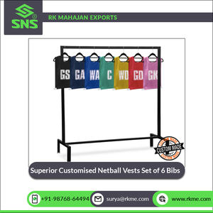 Qualité supérieure Logo personnalisé 100% Polyester respirant extensible Netball gilets lot de 6 bavoirs de fabricant indien - Product Image 2