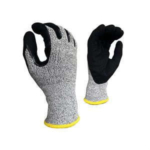 Fourniture d'usine HPPE Shell Sandy Nitrile Enduit Touchscreen Oil Grip Anti Cut Gants de travail - Product Image 2