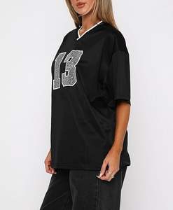 Haut de basketball graphique personnalisé en jersey ample à demi-manches Hauts de streetwear respirants OEM T-shirts surdimensionnés Basketball imprimé solide - Product Image 3