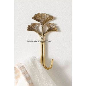 <b>Decorative</b> Golden Brass Tribal <b>Coat</b> Wall Tile <b>Hooks</b> Hat Holders Hanging Hangers Durable Indian Craft Wholesale Accessories - Product Image 3