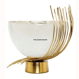 Factory Wholesale Aluminum Metal Coral Design Bowls Used Gold Plated for Serving and <b>Table</b> <b>Top</b> Decoration - Product Image 2