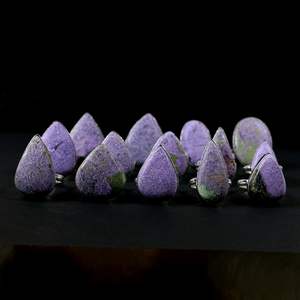 Exquisita piedra preciosa de Stichtite púrpura de la mejor calidad, anillo Chapado en plata, bisel, cabujón de purpurita, joyería fina para anillo de bodas - Product Image 2