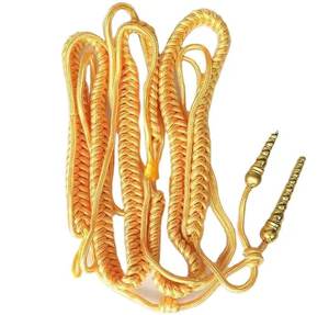 New Golden Silver Bullion Tactical Aiguillette Bullion Metal Wire Super Quality Uniform Shoulder <b>Cord</b> Uniform Accessories - Product Image 2