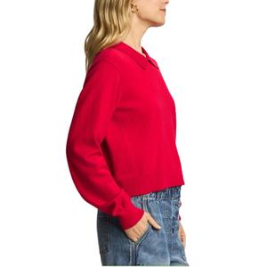 Pull en cachemire 100% de haute qualité pour femmes, style simple à épaules tombantes, col polo, style décontracté uni pour la saison d'automne - Product Image 3