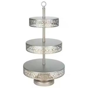 Support à gâteau en métal de luxe, buffet d'hôtel, présentoir de desserts pour la décoration de fête à domicile, mariage - Product Image 5