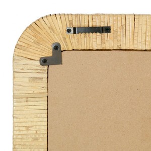 Lujo moderno cuadrado colgante latón mimbre tejido marco baño pared espejo calidad decoración para habitación bodas bohemias - Product Image 2