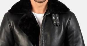 Veste en cuir véritable personnalisée de haute qualité avec doublure en fausse fourrure, couches de cuir Luxel avec boutons et fermeture éclair - Product Image 2