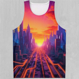 เสื้อกล้ามผู้ชายแบบกลับด้านได้ ผลิตจากผ้าสแปนเด็กซ์/ไนลอน ซักแล้ว พร้อมลายพิมพ์แบบรีดร้อน สำหรับออกกำลังกายและเล่นกีฬา - Product Image 1