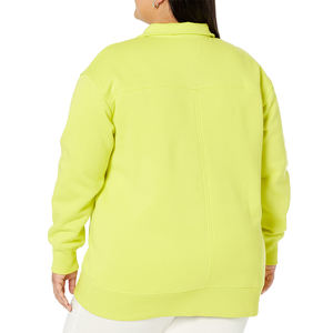 Fabricante de ropa deportiva de alta calidad, sudadera de gran tamaño con media cremallera para mujer, algodón transpirable informal coreano - Product Image 2