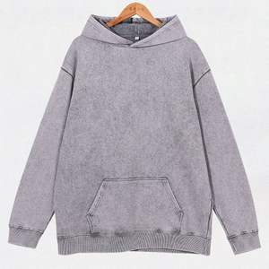 Vintage Acid Washed <b>Hoodie</b> for <b>Men</b> Custom Design Embroidered Oversized Streetwear Heavy Gsm Cotton for Winter - Product Image 2