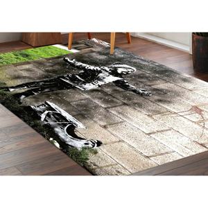 Snowfall Banksy Printed <b>Rug</b>, Modern Art Nursery Front Door <b>Rug</b>,<b>Chenille</b> <b>Rug</b> - Product Image 5