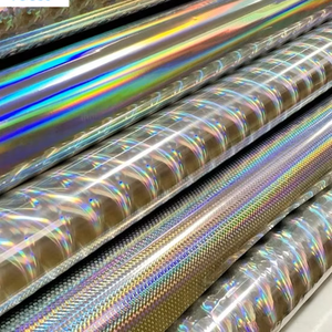 Autocollant adhésif holographique décoratif BOPP PET en gros, effet laser arc-en-ciel, emballage cadeau, emballage cosmétique, emballage alimentaire - Product Image 1