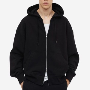 2025 nouveau Design Y2K Zipup recadrée Boxy Fit sweat à capuche 420 Gsm poids lourd hiver chaud décontracté personnalisé broderie impression hommes à capuche - Product Image 5