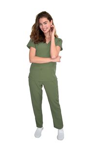 Conjuntos de uniformes médicos de enfermería Premium para mujer, uniforme médico de algodón y poliéster Spandex, pantalones para correr, traje para médicos de Hospital - Product Image 4