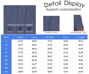 Chemises à manches courtes en coton et lin bleu pour hommes, vêtements décontractés à boutons cubains pour hommes, nouveaux styles de chemises à la mode - Product Image 2
