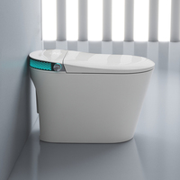 Toilette intelligente en céramique monobloc de luxe avec télécommande, design moderne, chasse d'eau automatique siphonique, siège chauffant