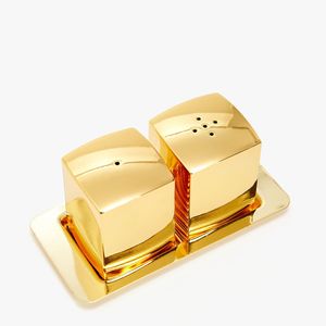 Juego de sal y pimienta de latón elegante con textura única y forma elegante, ideal para arreglos de mesa minimalistas y maximalistas - Product Image 5