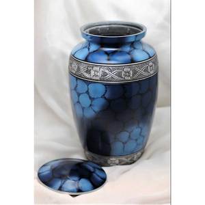 Urne funéraire en métal bleu personnalisé pour cendres Urnes funéraires uniques pour souvenir commémoratif de bébé animal de compagnie humain - Product Image 5