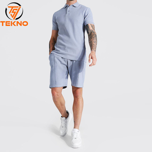 <b>Men's</b> 2-Piece <b>Set</b> Elastic Waist Sweatshirt <b>and</b> <b>Shorts</b> Plain Wholesale T Shirts <b>Short</b> <b>Set</b> - Product Image 1