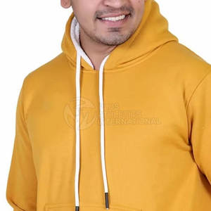 เสื้อฮู้ดดี้โอเวอร์ไซส์หนานุ่ม รุ่นปี 2026 สีสันสดใส ผ้าฝ้าย 100% รับสกรีนโลโก้ เสื้อฮู้ดดี้สีเหลืองหนาเรียบง่ายสำหรับผู้ชาย ผลิตในปากีสถาน - Product Image 5