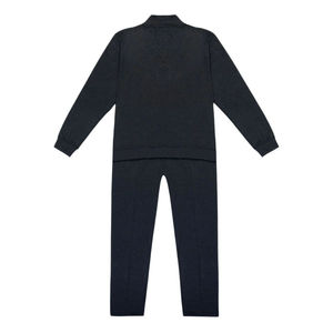 Ropa deportiva de invierno de alta calidad de 2 piezas para hombre, trajes transpirables con cremallera para correr, cuello con capucha, patrón sólido, Etiqueta Privada - Product Image 6