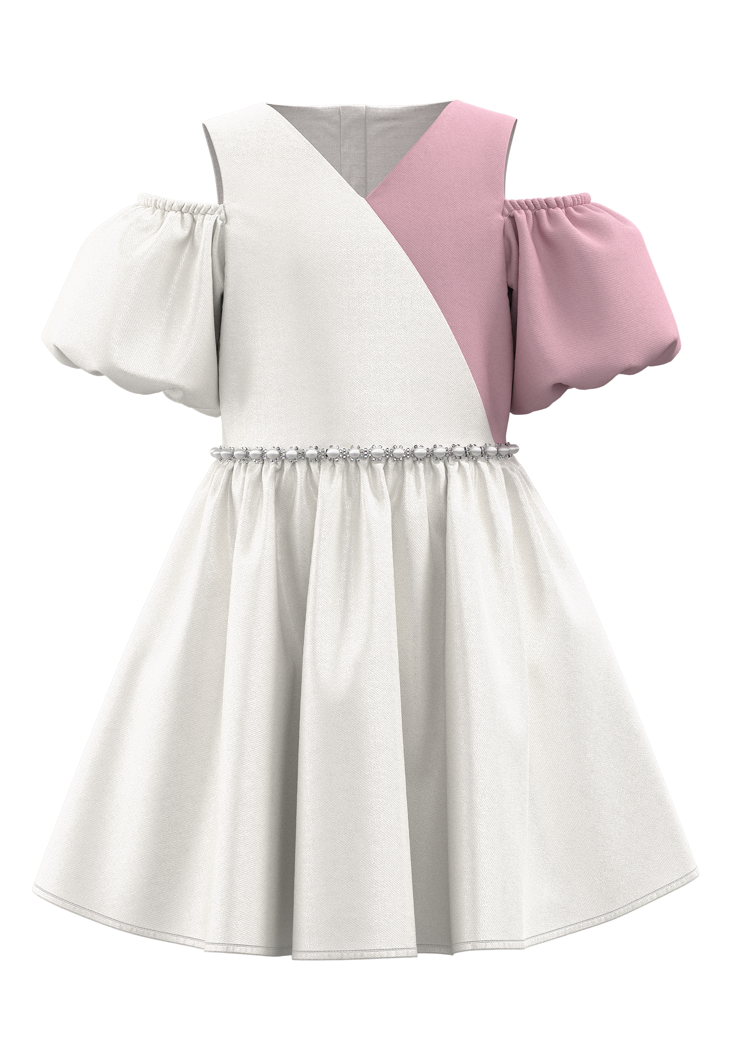 สีชมพูและสีขาว