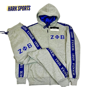 Chándal Nuevo diseño Sorority Zeta Phi Beta Bordado personalizado Trajes de chándal 100% Algodón Grueso Tapped Satin Lined Hooded Jogger Set - Product Image 2