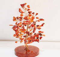Arbre de Cornaline Rouge Naturel 160 Perles avec Base de Dessous de Verre Orgone pour Guérir de Véritables Arbres Semi-précieux pour Cadeaux Nouveau Décoratif
