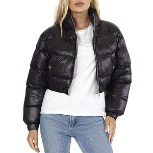 Manteaux courts à logo personnalisé pour femmes manteaux avec ficelle blousons bombardier d'hiver épais et chauds personnalisés - Product Image 6