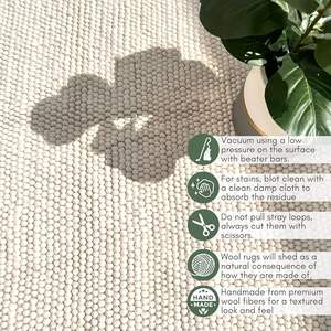 Tapis d'intérieur moderne en laine et coton, épais, à poils moyens, avec dos en coton, tissé à la main, pour cuisine, couloir, salon, 8x10 pieds - Product Image 4