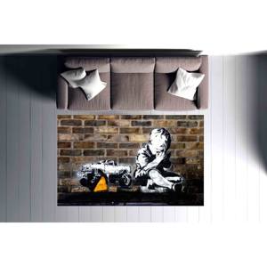 Tapis Banksy Praying Boy : Décoration Street Art lavable en machine, tapis fin non tissé - Product Image 2