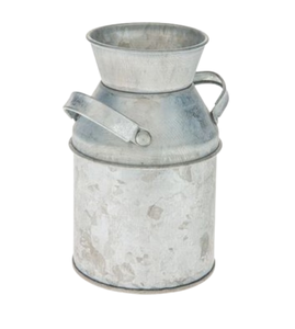 Vase à lait floral décoratif de style ferme minimaliste rustique vintage en métal galvanisé vase à pichet pour la décoration intérieure - Product Image 3